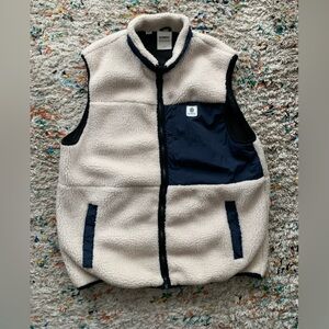 Element Cream and Navy Sherpa Fleece Vest